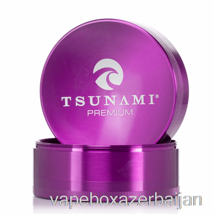 Vape Baku Tsunami 3.9inch 4-Piece Sunken Top Grinder Purple (100mm)